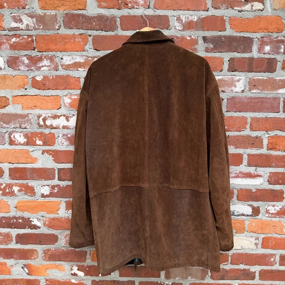 Polo‎ Ralph Lauren Brown Suede Field Jacket Plaid Lined Men’s XL
